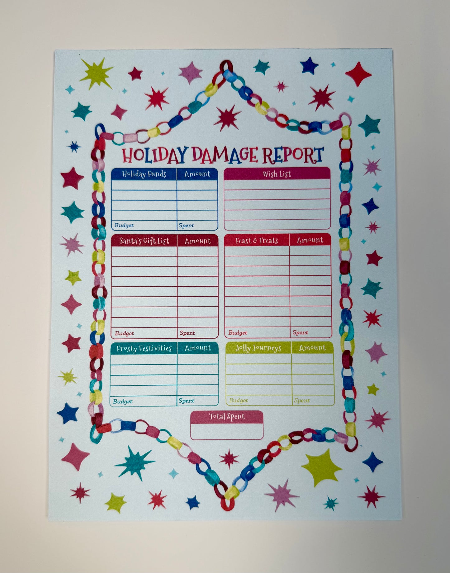 Holiday Damage Report Pad